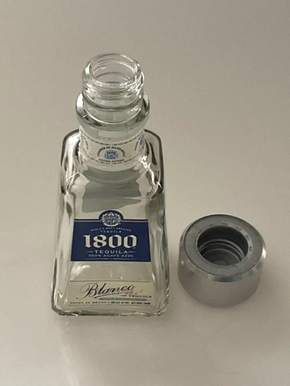 DIY 1800 TEQUILA CUTE BOTTLE EMPTY, GLASS, 200 ML